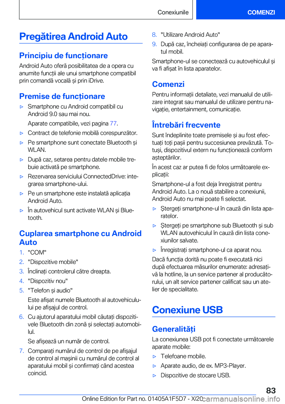 BMW X4 M 2021  Ghiduri De Utilizare (in Romanian) �P�r�e�g�