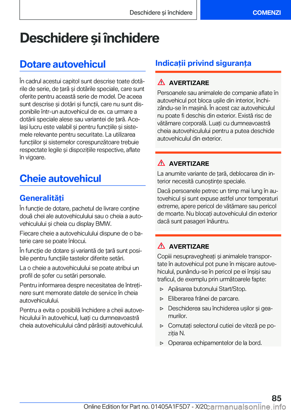 BMW X4 M 2021  Ghiduri De Utilizare (in Romanian) �D�e�s�c�h�i�d�e�r�e�&�i��