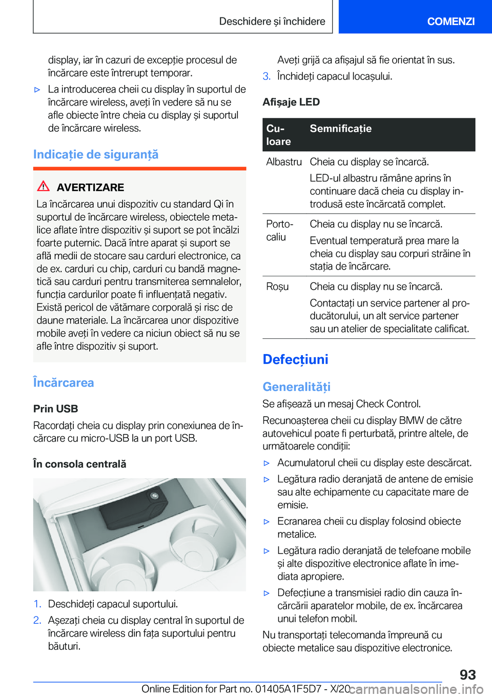 BMW X4 M 2021  Ghiduri De Utilizare (in Romanian) �d�i�s�p�l�a�y�,��i�a�r��