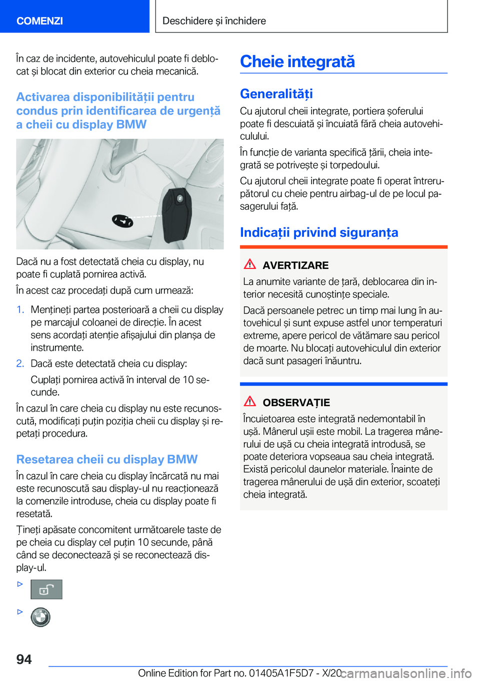BMW X4 M 2021  Ghiduri De Utilizare (in Romanian) �