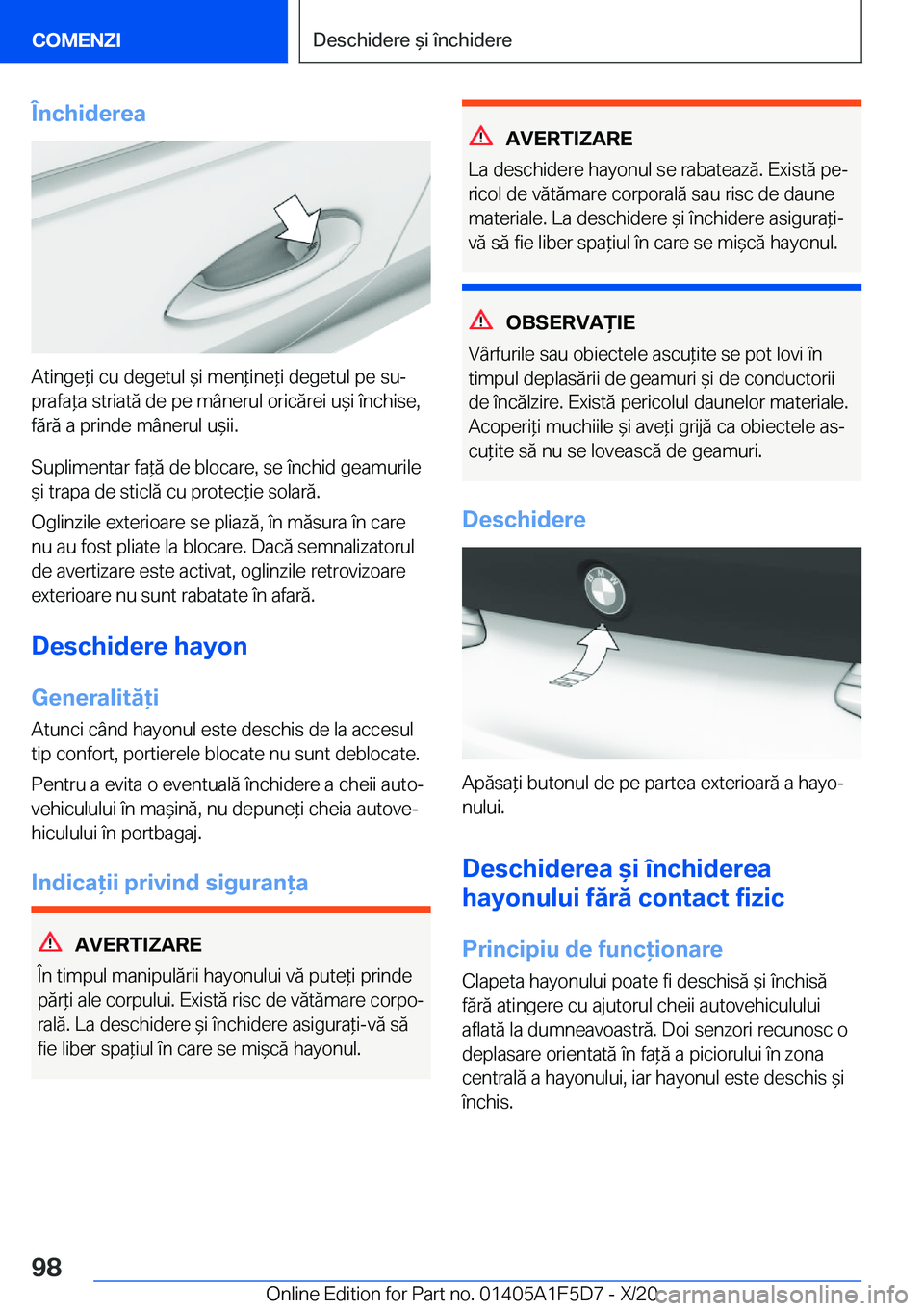 BMW X4 M 2021  Ghiduri De Utilizare (in Romanian) �