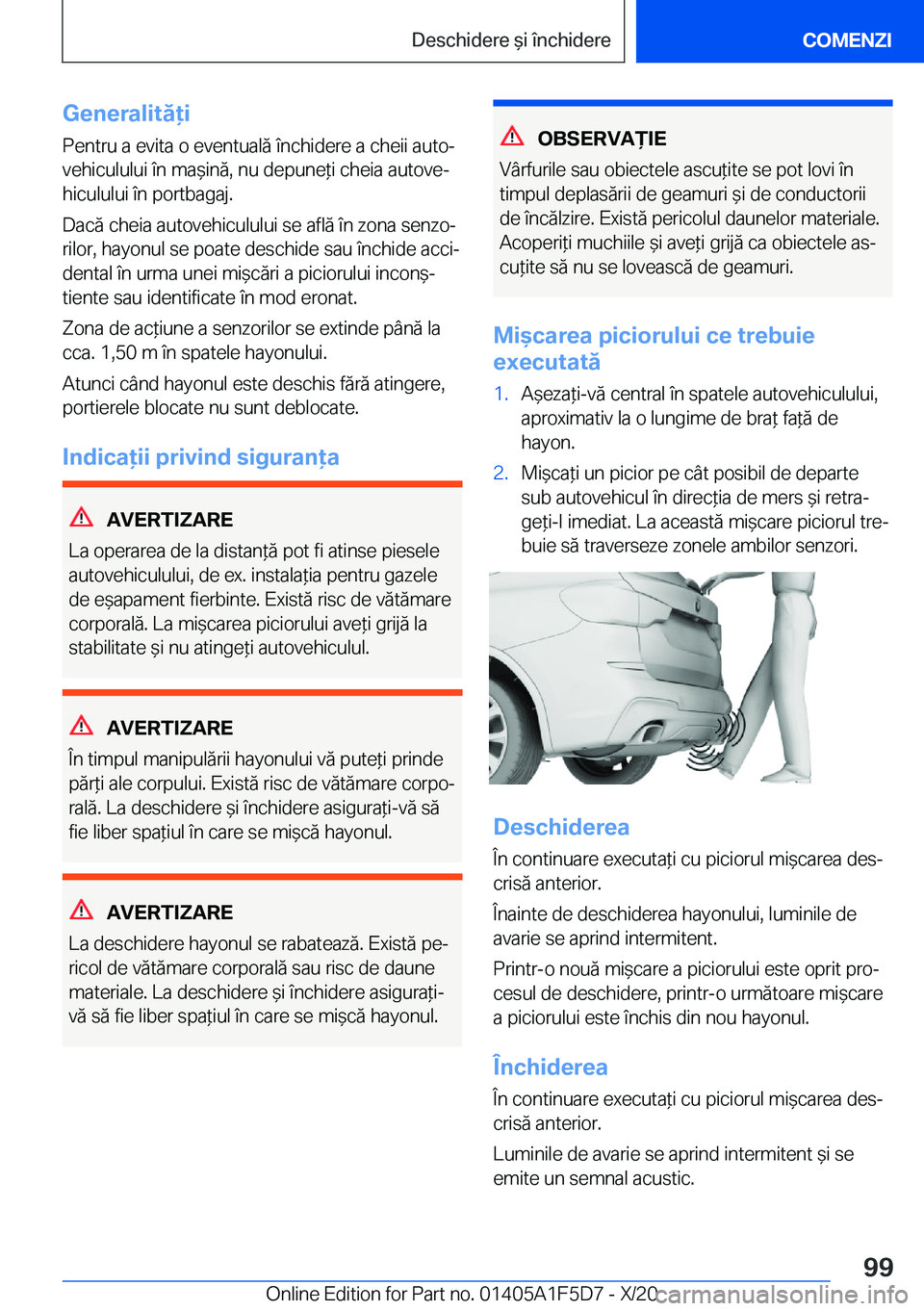 BMW X4 M 2021  Ghiduri De Utilizare (in Romanian) �G�e�n�e�r�a�l�i�t�