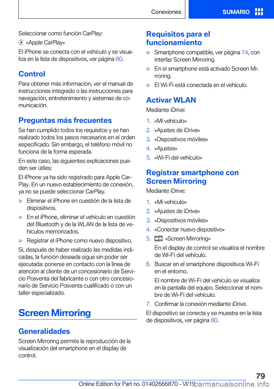 BMW X4 M 2020  Manuales de Empleo (in Spanish) �S�e�l�e�c�c�i�o�n�a�r��c�o�m�o��f�u�n�c�i�