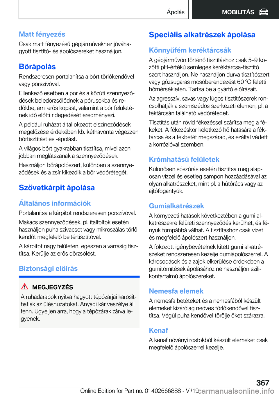 BMW X4 M 2020  Kezelési útmutató (in Hungarian) �M�a�t�t��f�