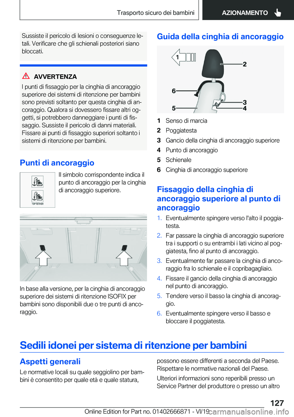 BMW X4 M 2020  Libretti Di Uso E manutenzione (in Italian) �S�u�s�s�i�s�t�e��i�l��p�e�r�i�c�o�l�o��d�i��l�e�s�i�o�n�i��o��c�o�n�s�e�g�u�e�n�z�e��l�eª
�t�a�l�i�.��V�e�r�i�f�i�c�a�r�e��c�h�e��g�l�i��s�c�h�i�e�n�a�l�i��p�o�s�t�e�r�i�o�r�i��s�i�a�n