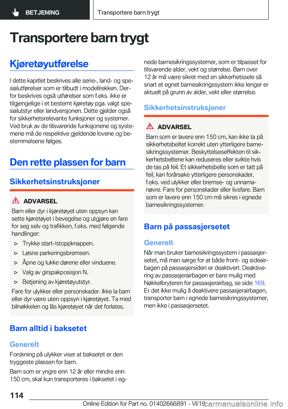 BMW X4 M 2020  InstruksjonsbØker (in Norwegian) �T�r�a�n�s�p�o�r�t�e�r�e��b�a�r�n��t�r�y�g�t�K�j�
