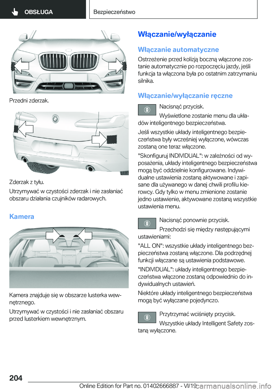 BMW X4 M 2020  Instrukcja obsługi (in Polish) �P�r�z�e�d�n�i��z�d�e�r�z�a�k�.
�Z�d�e�r�z�a�k��z��t�y�ł�u�.
�U�t�r�z�y�m�y�w�a�