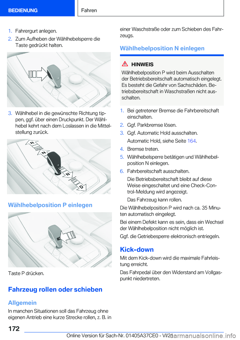 BMW X5 2022  Betriebsanleitungen (in German) �1�.�F�a�h�r�e�r�g�u�r�t��a�n�l�e�g�e�n�.�2�.�Z�u�m��A�u�f�h�e�b�e�n��d�e�r��W�
