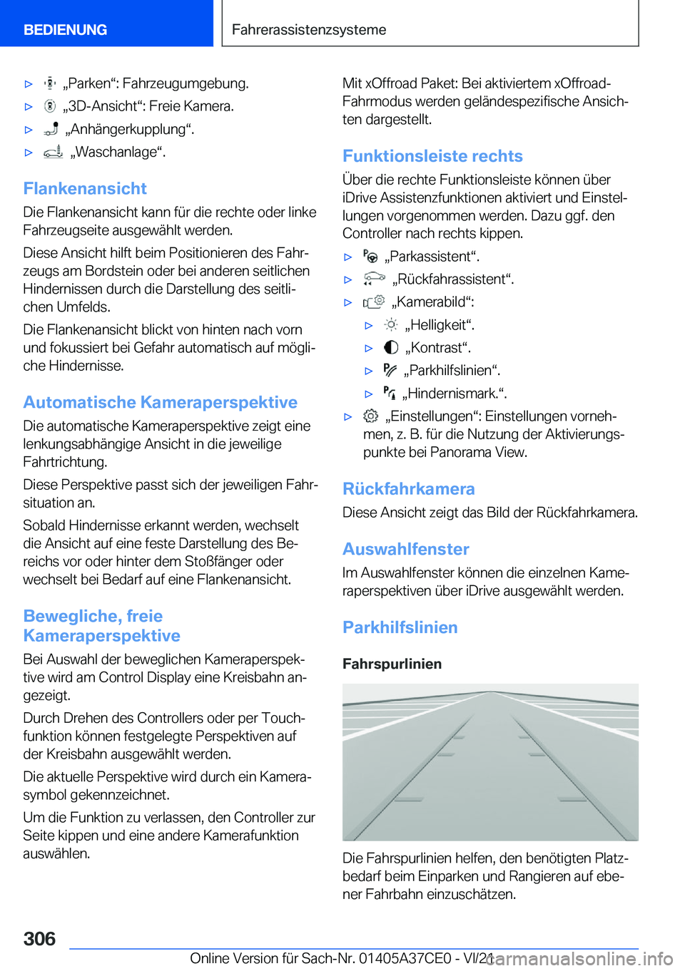BMW X5 2022  Betriebsanleitungen (in German) x��x�P�a�r�k�e�nv�:��F�a�h�r�z�e�u�g�u�m�g�e�b�u�n�g�.x��x�3�D�-�A�n�s�i�c�h�tv�:��F�r�e�i�e��K�a�m�e�r�a�.x��x�A�n�h�