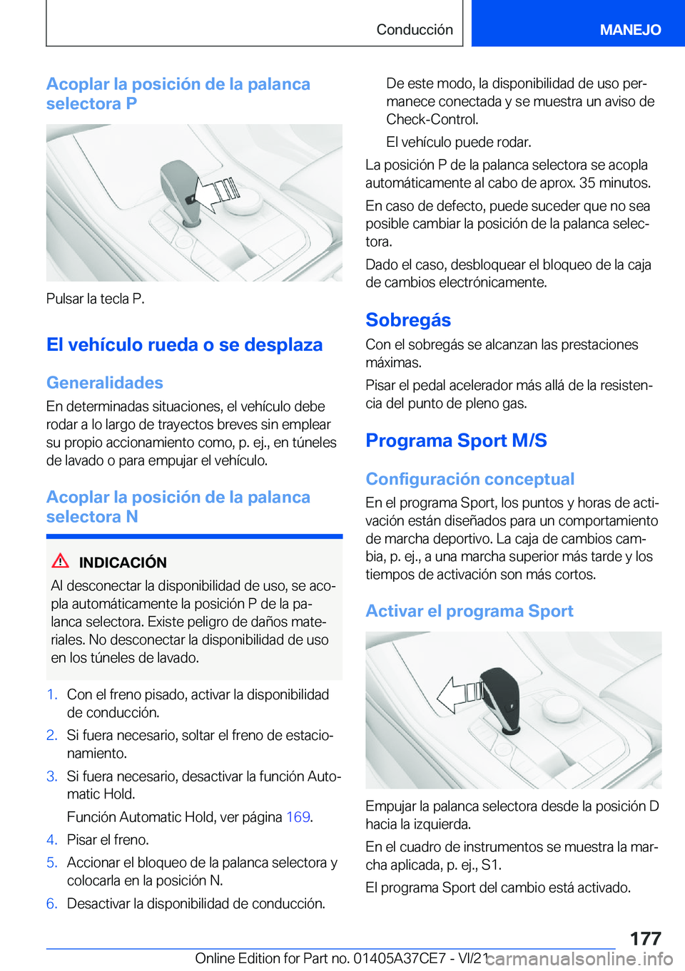 BMW X5 2022  Manuales de Empleo (in Spanish) �A�c�o�p�l�a�r��l�a��p�o�s�i�c�i�