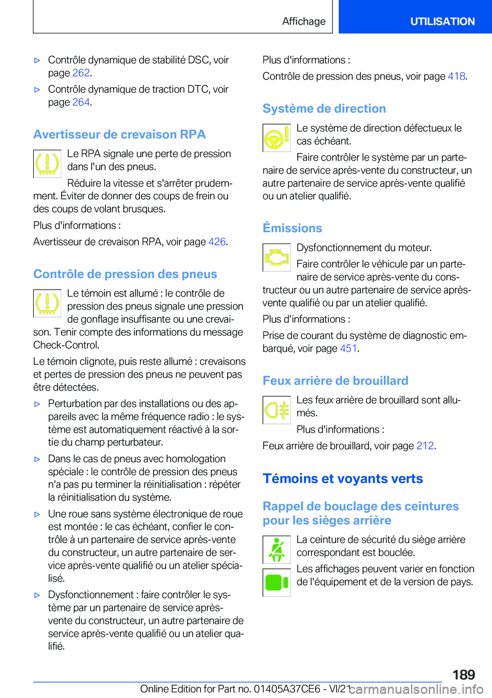 BMW X5 2022  Notices Demploi (in French) 'x�C�o�n�t�r�