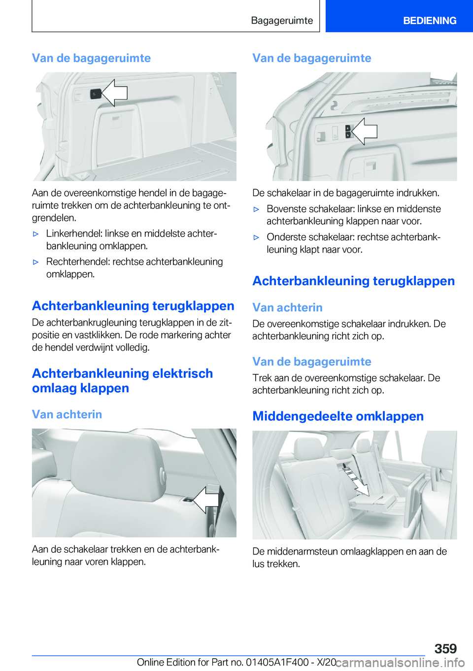 BMW X5 2021  Instructieboekjes (in Dutch) �V�a�n��d�e��b�a�g�a�g�e�r�u�i�m�t�e
�A�a�n��d�e��o�v�e�r�e�e�n�k�o�m�s�t�i�g�e��h�e�n�d�e�l��i�n��d�e��b�a�g�a�g�ej�r�u�i�m�t�e��t�r�e�k�k�e�n��o�m��d�e��a�c�h�t�e�r�b�a�n�k�l�e�u�n�i�n�