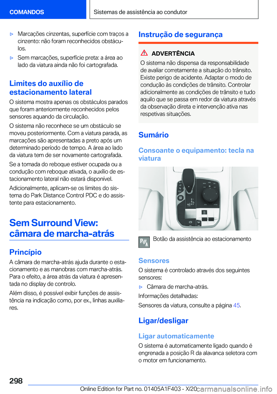 BMW X5 2021  Manual do condutor (in Portuguese) x�M�a�r�c�a�