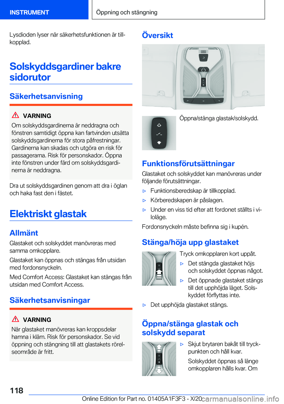 BMW X5 2021  InstruktionsbÖcker (in Swedish) �L�y�s�d�i�o�d�e�n��l�y�s�e�r��n�ä�r��s�ä�k�e�r�h�e�t�s�f�u�n�k�t�i�o�n�e�n��ä�r��t�i�l�lj�k�o�p�p�l�a�d�.
�S�o�l�s�k�y�d�d�s�g�a�r�d�i�n�e�r��b�a�k�r�e�s�i�d�o�r�u�t�o�r
�S�ä�k�e�r�h�e�t�s