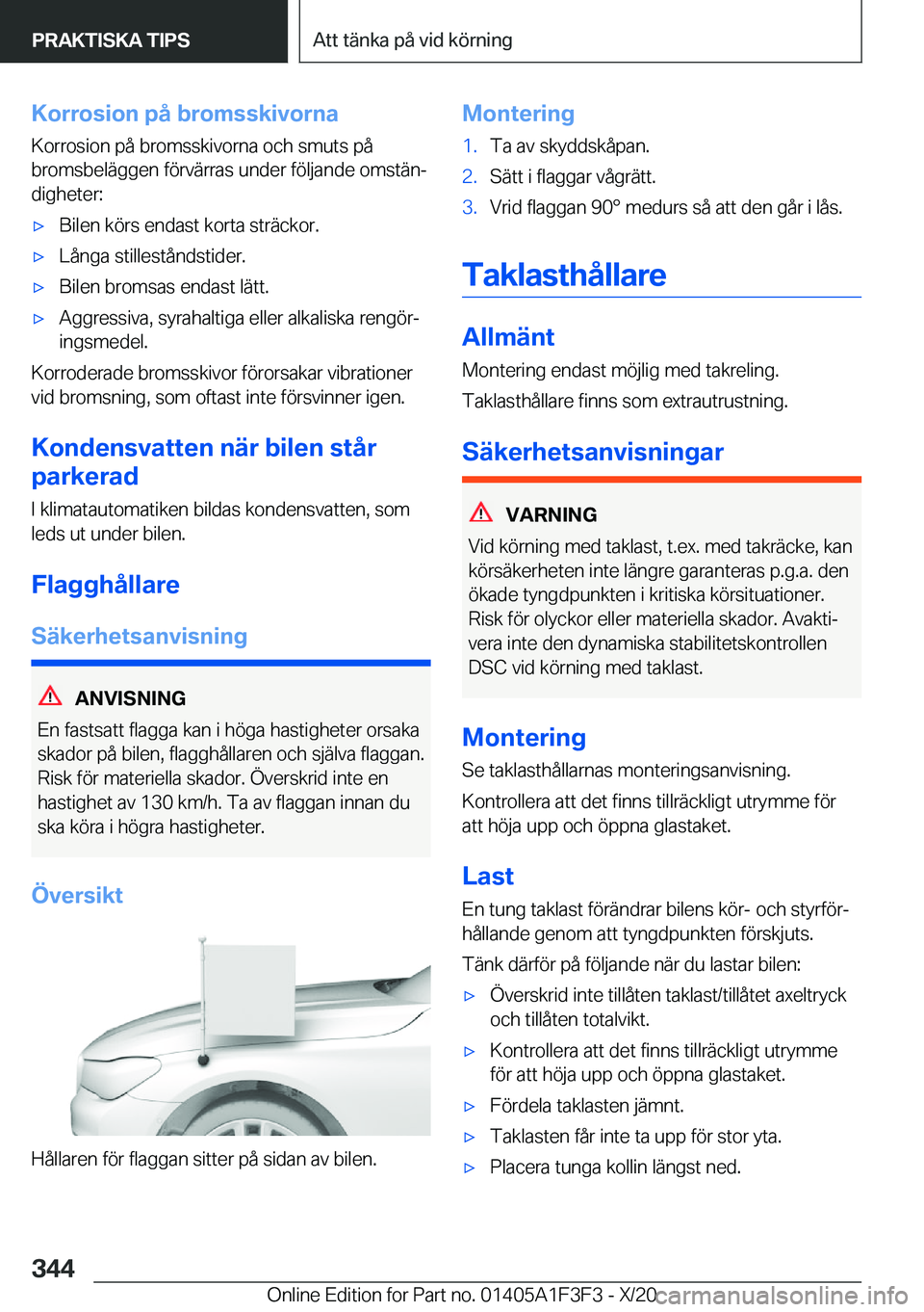 BMW X5 2021  InstruktionsbÖcker (in Swedish) �K�o�r�r�o�s�i�o�n��p�å��b�r�o�m�s�s�k�i�v�o�r�n�a�K�o�r�r�o�s�i�o�n��p�å��b�r�o�m�s�s�k�i�v�o�r�n�a��o�c�h��s�m�u�t�s��p�å
�b�r�o�m�s�b�e�l�ä�g�g�e�n��f�