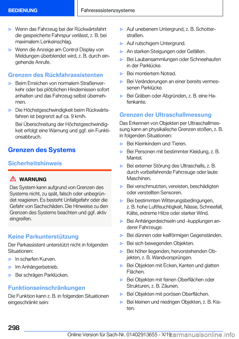 BMW X5 2020  Betriebsanleitungen (in German) x�W�e�n�n��d�a�s��F�a�h�r�z�e�u�g��b�e�i��d�e�r��R�