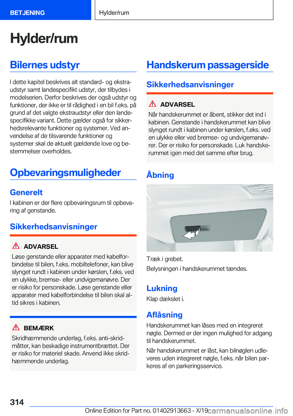 BMW X5 2020  InstruktionsbØger (in Danish) �H�y�l�d�e�r�/�r�u�m�B�i�l�e�r�n�e�s��u�d�s�t�y�r
�I��d�e�t�t�e��k�a�p�i�t�e�l��b�e�s�k�r�i�v�e�s��a�l�t��s�t�a�n�d�a�r�d�-��o�g��e�k�s�t�r�aj
�u�d�s�t�y�r��s�a�m�t��l�a�n�d�e�s�p�e�c�i�f�i