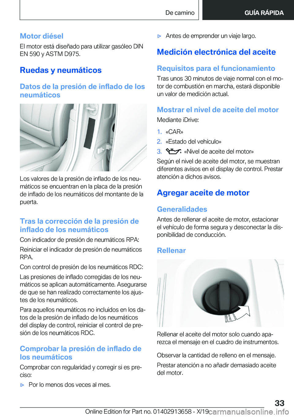 BMW X5 2020  Manuales de Empleo (in Spanish) �M�o�t�o�r��d�i�