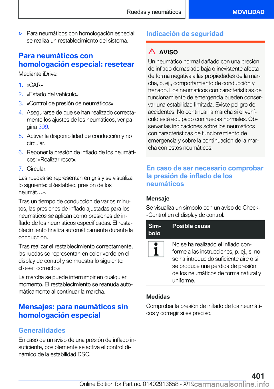 BMW X5 2020  Manuales de Empleo (in Spanish) x�P�a�r�a��n�e�u�m�