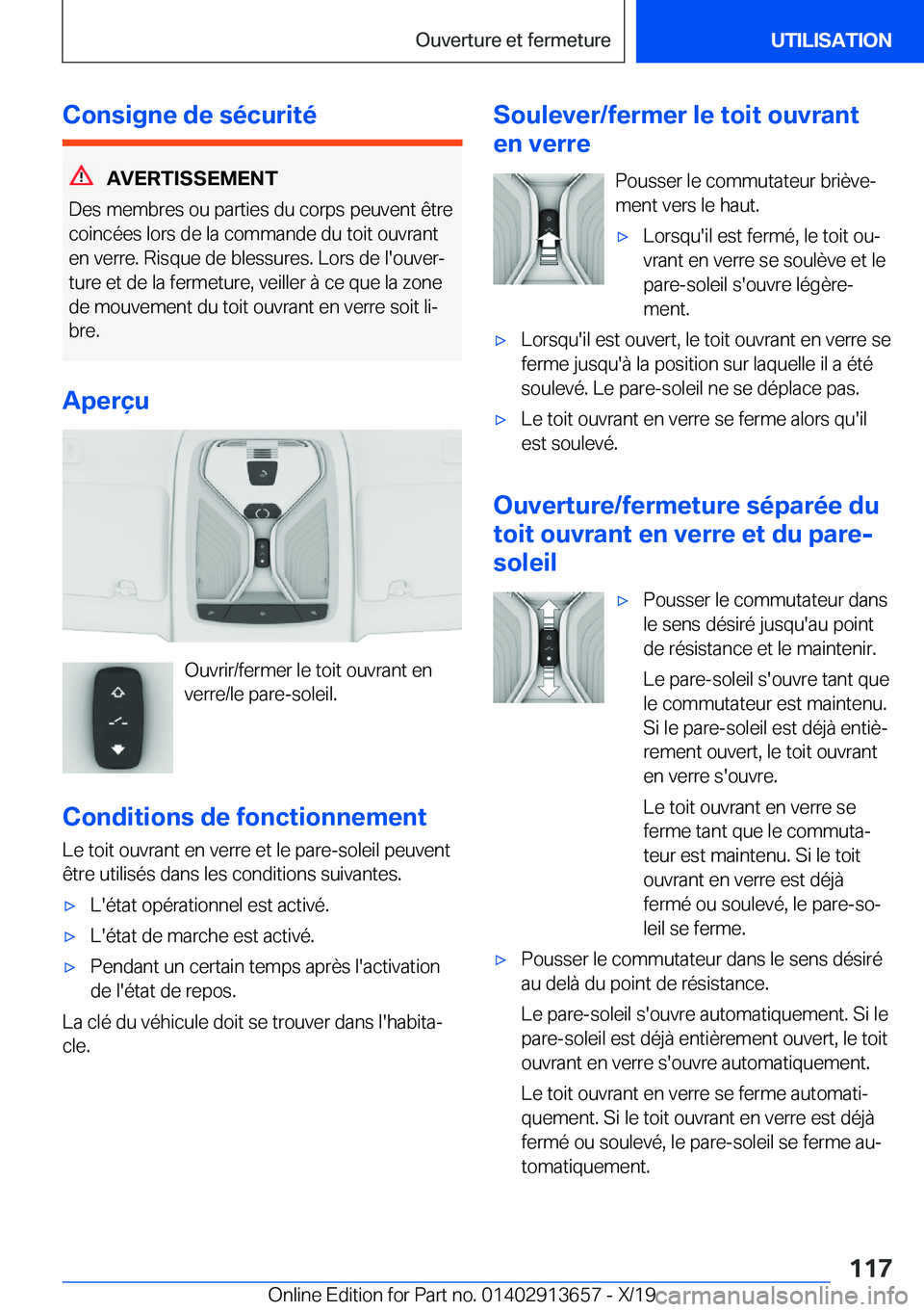 BMW X5 2020  Notices Demploi (in French) �C�o�n�s�i�g�n�e��d�e��s�é�c�u�r�i�t�é
�A�V�E�R�T�I�S�S�E�M�E�N�T
�D�e�s��m�e�m�b�r�e�s��o�u��p�a�r�t�i�e�s��d�u��c�o�r�p�s��p�e�u�v�e�n�t��ê�t�r�e
�c�o�i�n�c�é�e�s��l�o�r�s��d�e��l�a�