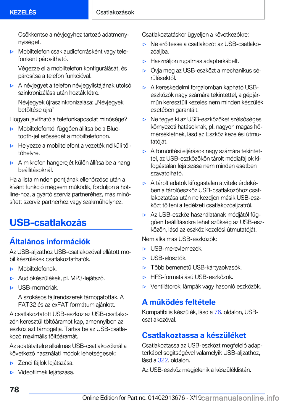 BMW X5 2020  Kezelési útmutató (in Hungarian) �C�s�
