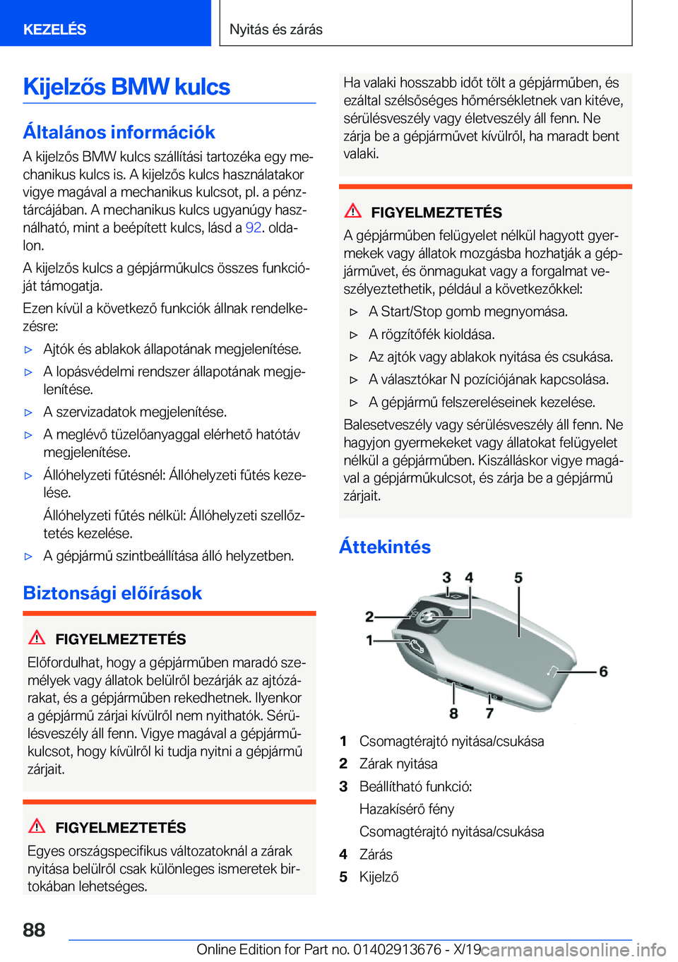 BMW X5 2020  Kezelési útmutató (in Hungarian) �K�i�j�e�l�z�