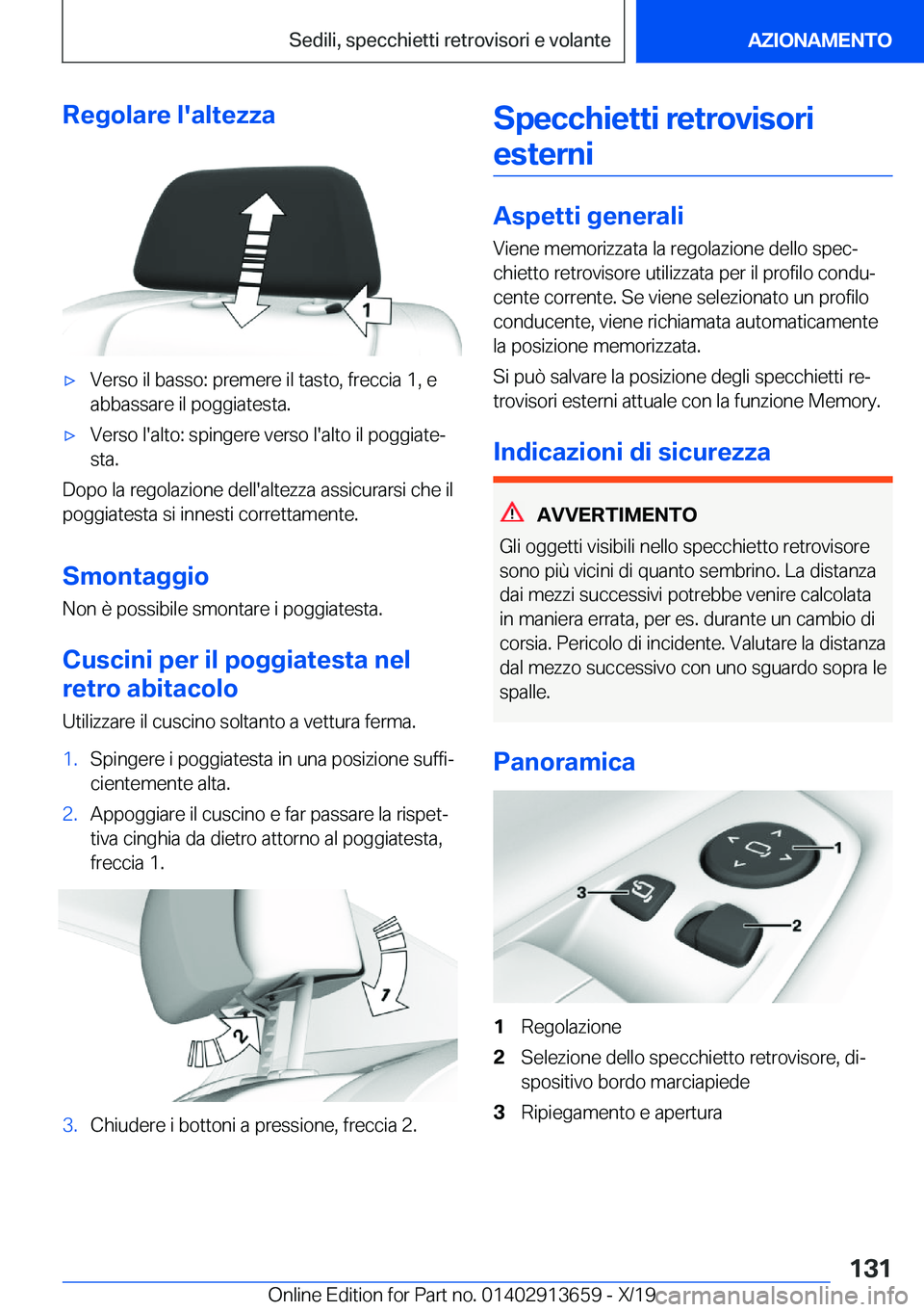 BMW X5 2020  Libretti Di Uso E manutenzione (in Italian) �R�e�g�o�l�a�r�e��l�'�a�l�t�e�z�z�a'x�V�e�r�s�o��i�l��b�a�s�s�o�:��p�r�e�m�e�r�e��i�l��t�a�s�t�o�,��f�r�e�c�c�i�a��1�,��e
�a�b�b�a�s�s�a�r�e��i�l��p�o�g�g�i�a�t�e�s�t�a�.'x�V�e�