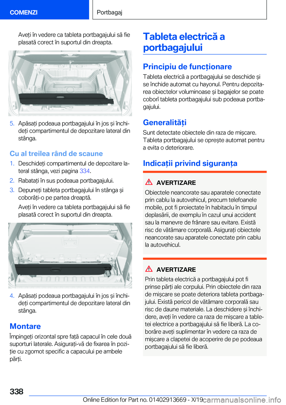 BMW X5 2020  Ghiduri De Utilizare (in Romanian) �A�v�e*�i��