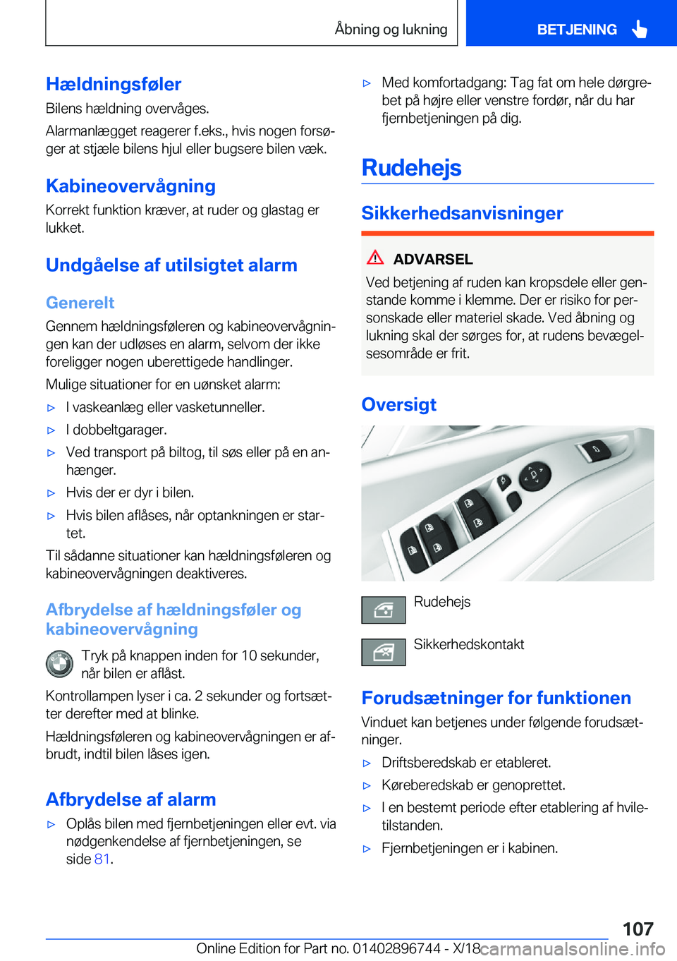 BMW X5 2019  InstruktionsbØger (in Danish) �H�æ�l�d�n�i�n�g�s�f�