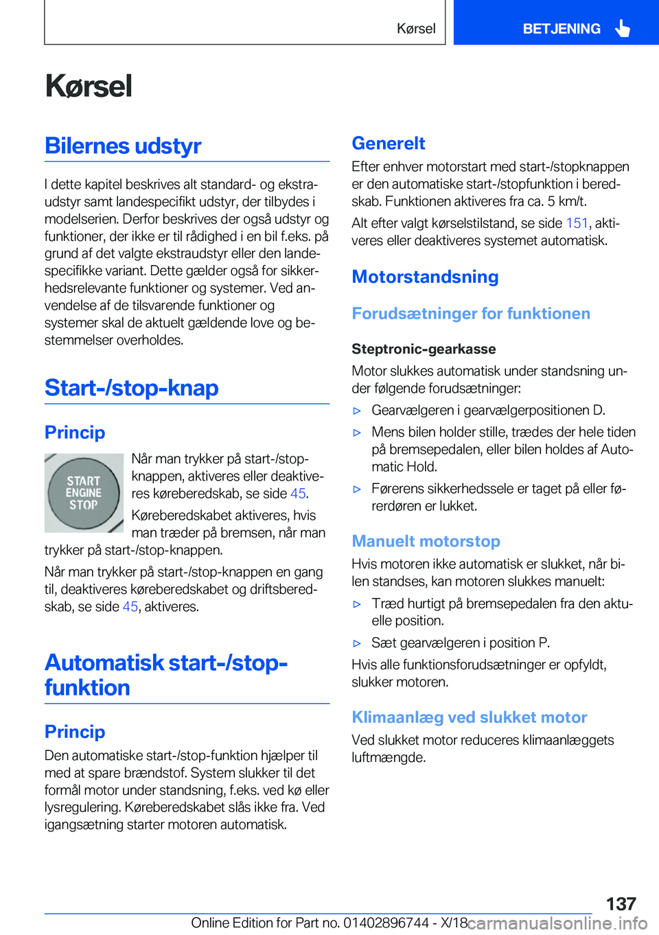 BMW X5 2019  InstruktionsbØger (in Danish) �K�