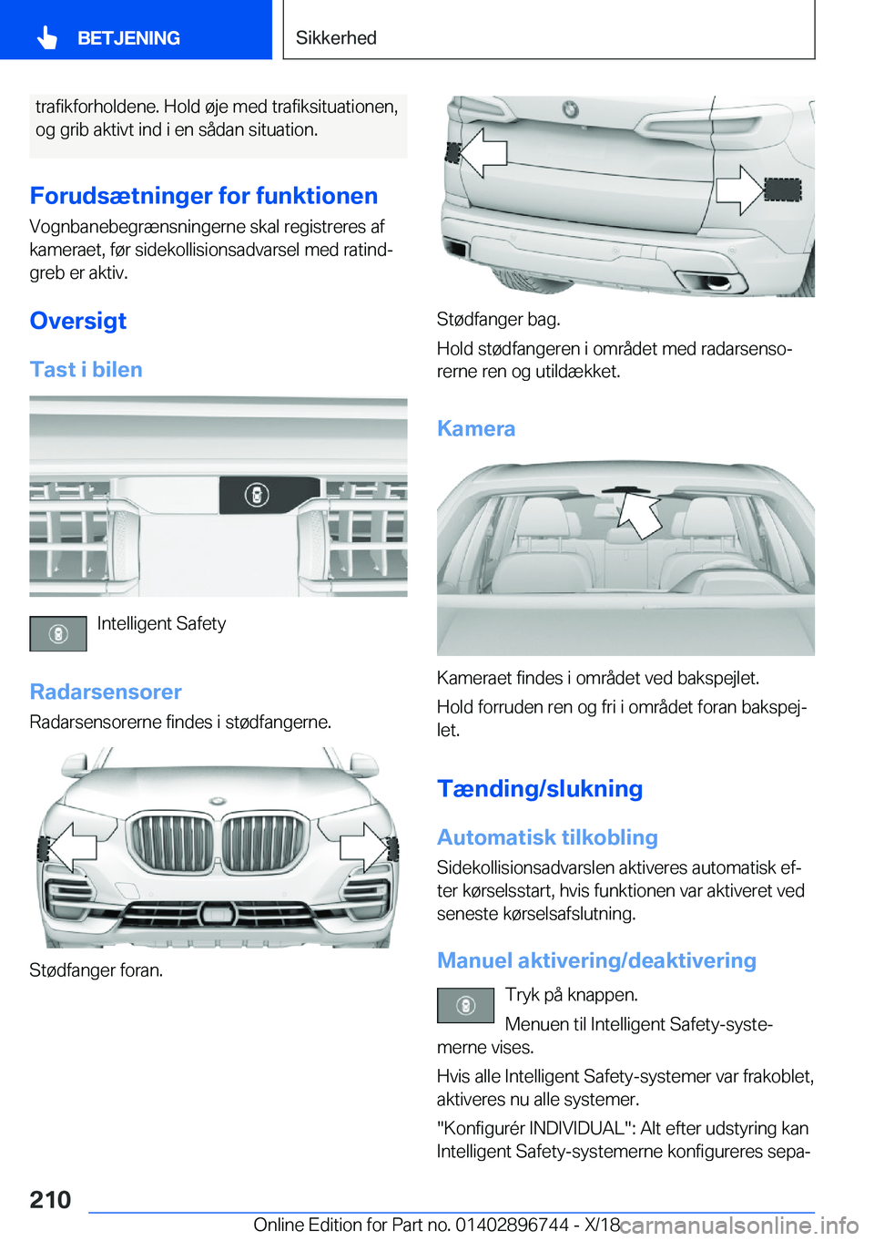 BMW X5 2019  InstruktionsbØger (in Danish) �t�r�a�f�i�k�f�o�r�h�o�l�d�e�n�e�.��H�o�l�d��
