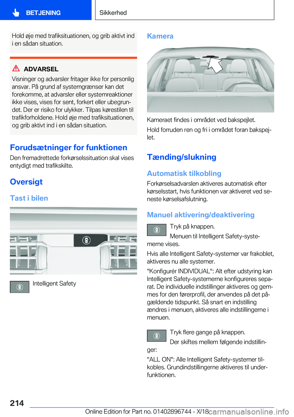 BMW X5 2019  InstruktionsbØger (in Danish) �H�o�l�d��