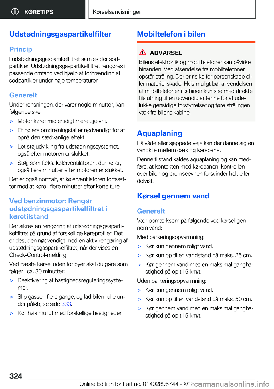 BMW X5 2019  InstruktionsbØger (in Danish) �U�d�s�t�