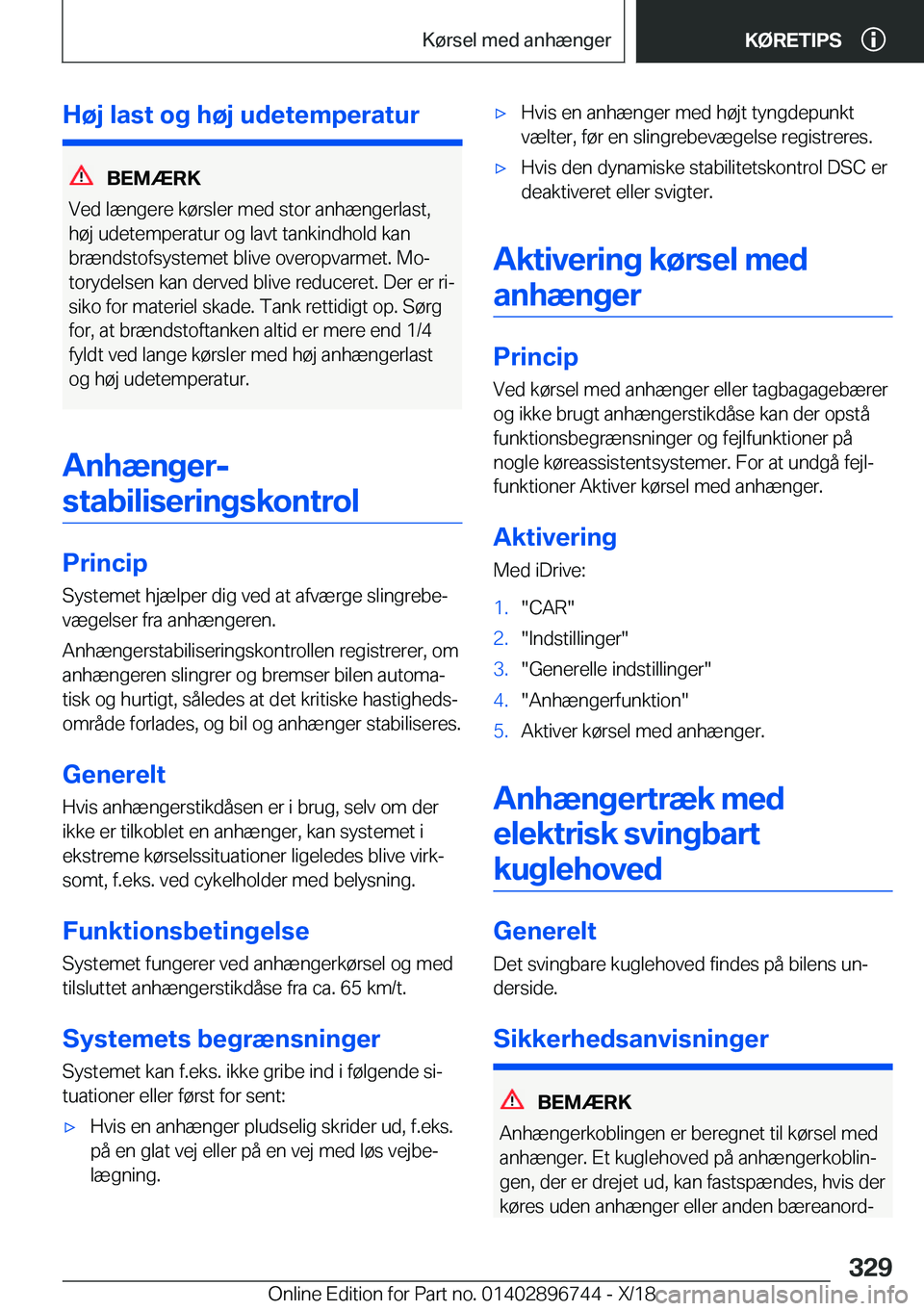 BMW X5 2019  InstruktionsbØger (in Danish) �H�