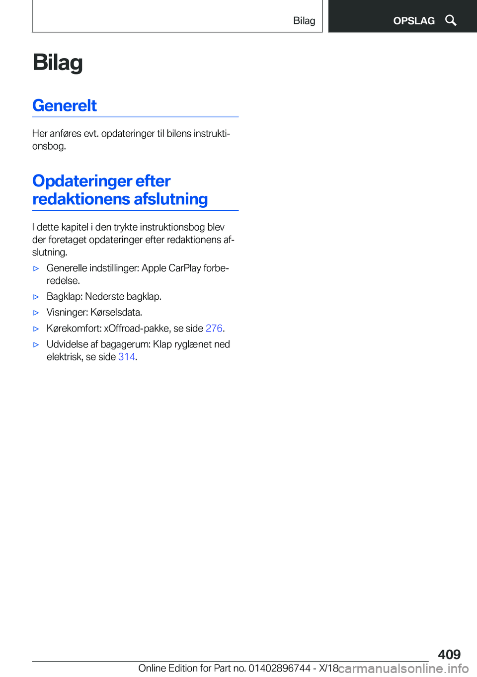 BMW X5 2019  InstruktionsbØger (in Danish) �B�i�l�a�g�G�e�n�e�r�e�l�t
�H�e�r��a�n�f�