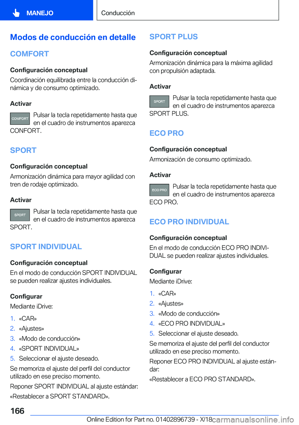 BMW X5 2019  Manuales de Empleo (in Spanish) �M�o�d�o�s��d�e��c�o�n�d�u�c�c�i�