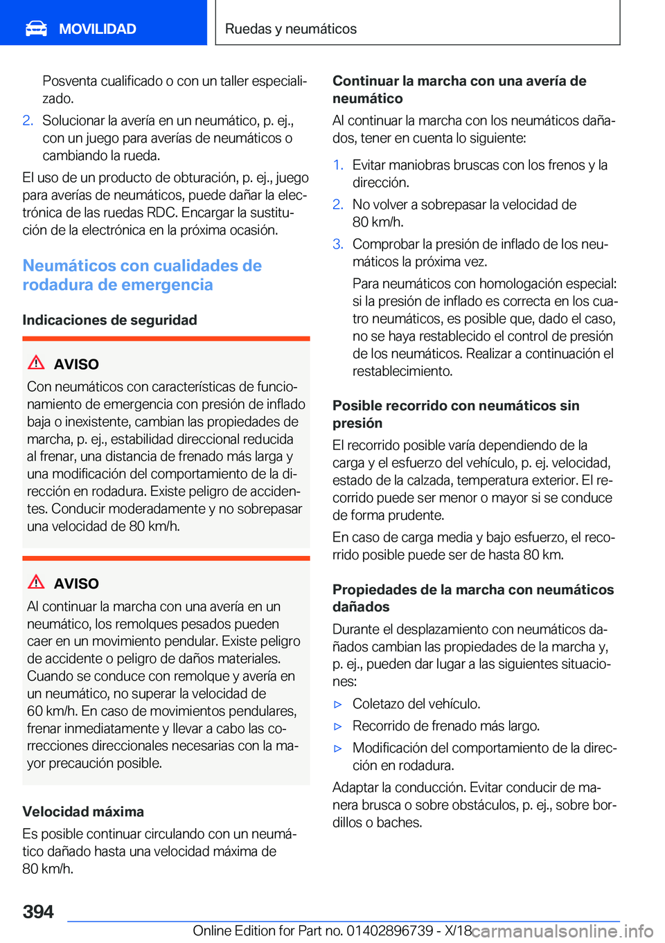 BMW X5 2019  Manuales de Empleo (in Spanish) �P�o�s�v�e�n�t�a��c�u�a�l�i�f�i�c�a�d�o��o��c�o�n��u�n��t�a�l�l�e�r��e�s�p�e�c�i�a�l�iª
�z�a�d�o�.�2�.�S�o�l�u�c�i�o�n�a�r��l�a��a�v�e�r�