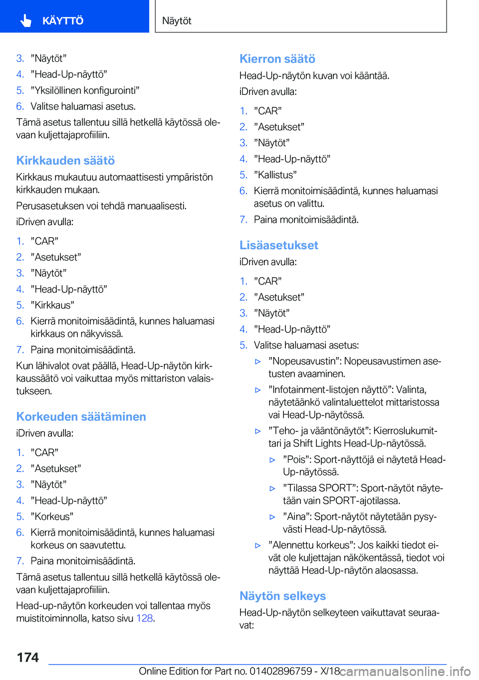 BMW X5 2019  Omistajan Käsikirja (in Finnish) �3�.w�N�