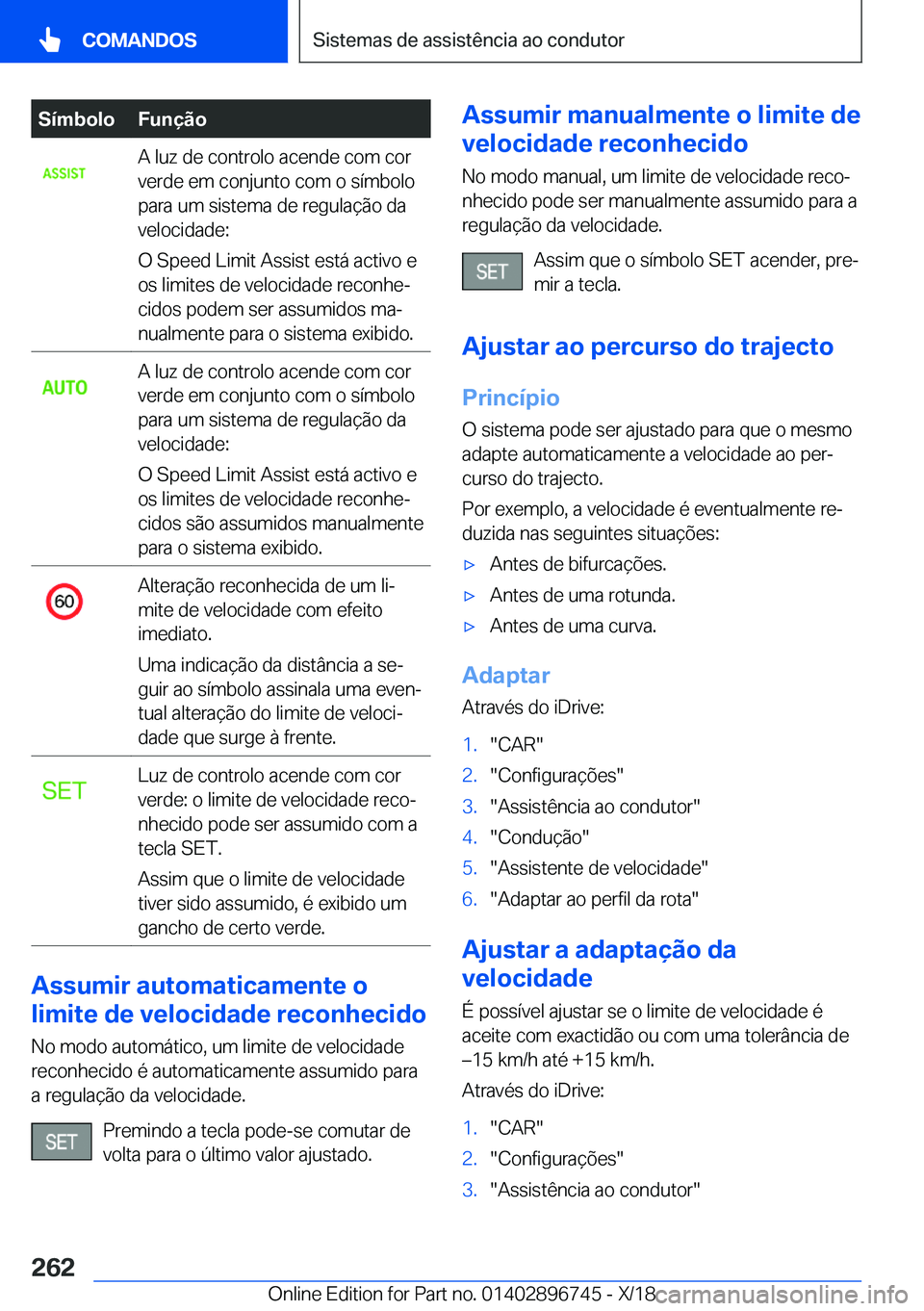 BMW X5 2019  Manual do condutor (in Portuguese) �S�
