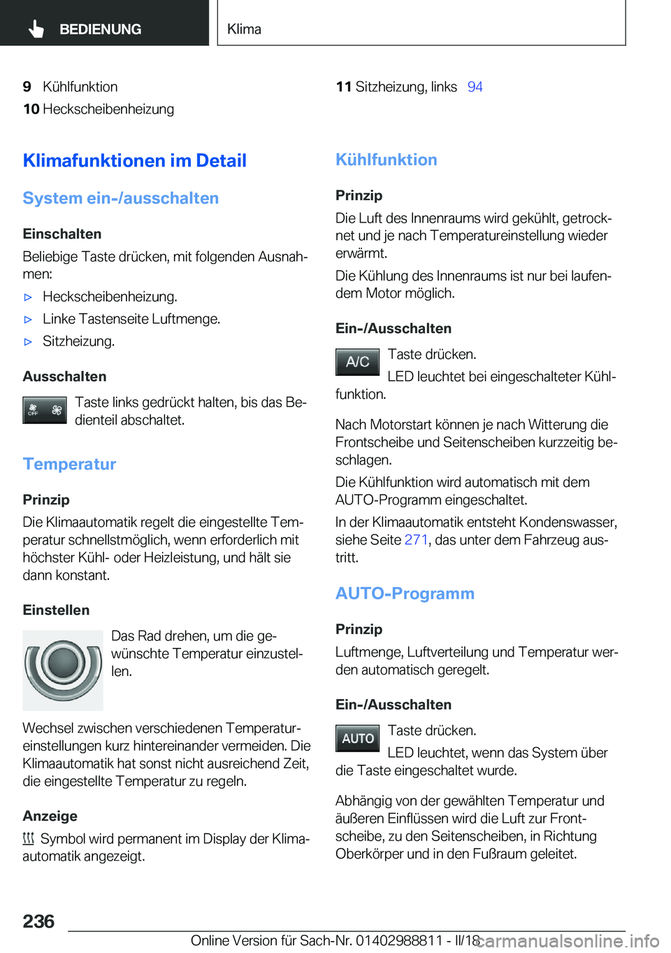 BMW X5 2018  Betriebsanleitungen (in German) �9�K�