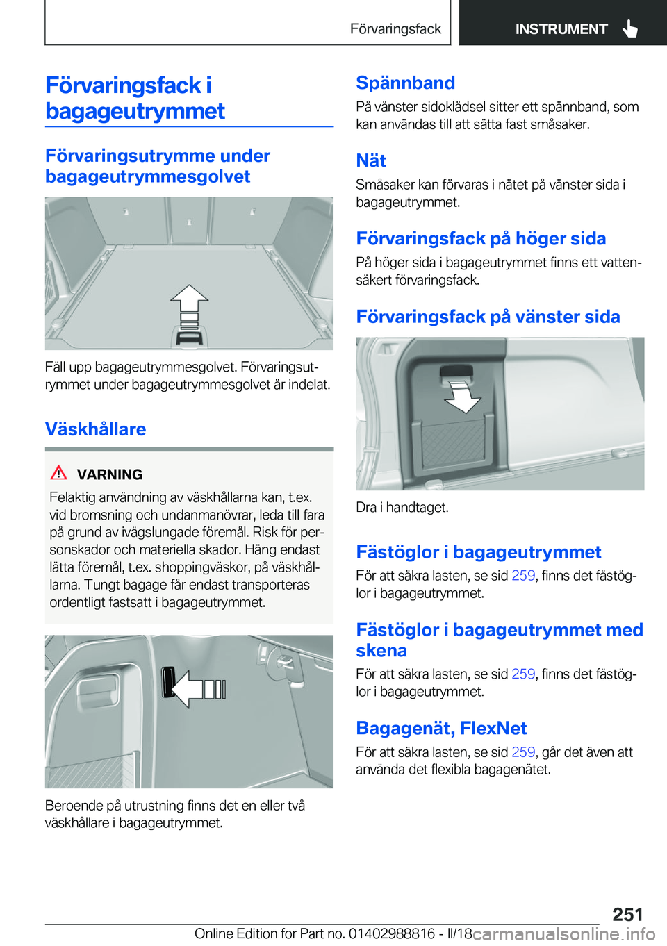 BMW X5 2018  InstruktionsbÖcker (in Swedish) �F�