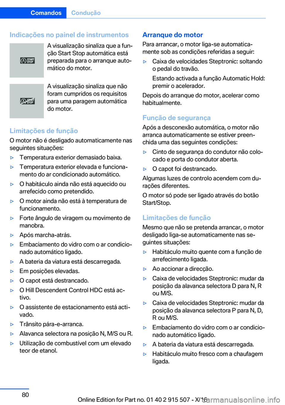 BMW X5 2017  Manual do condutor (in Portuguese) �I�n�d�i�c�a�