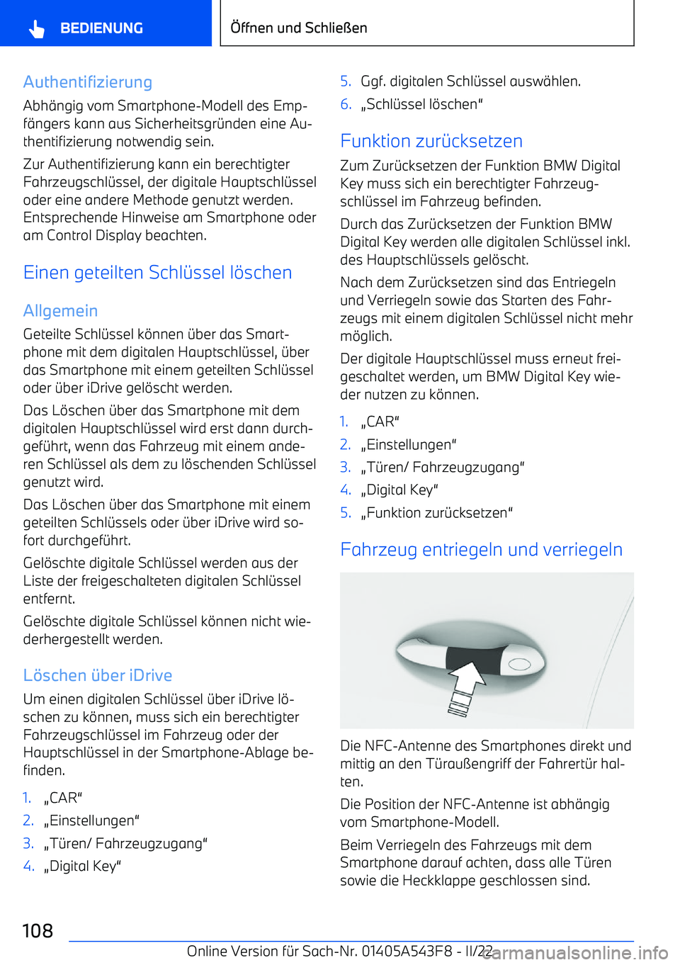 BMW X5 M 2022  Betriebsanleitungen (in German) AuthentifizierungAbh
