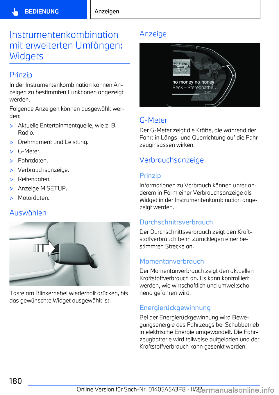 BMW X5 M 2022  Betriebsanleitungen (in German) Instrumentenkombinationmit erweiterten Umf