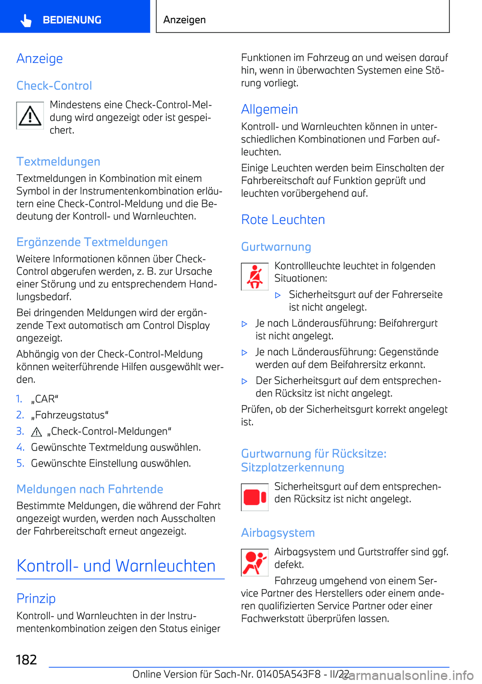 BMW X5 M 2022  Betriebsanleitungen (in German) Anzeige
Check
