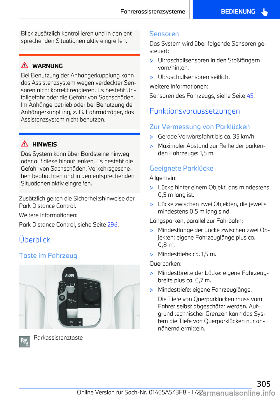 BMW X5 M 2022  Betriebsanleitungen (in German) Blick zus