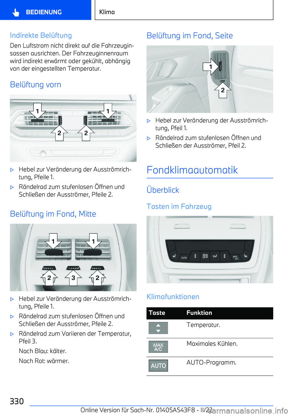 BMW X5 M 2022  Betriebsanleitungen (in German) Indirekte Bel