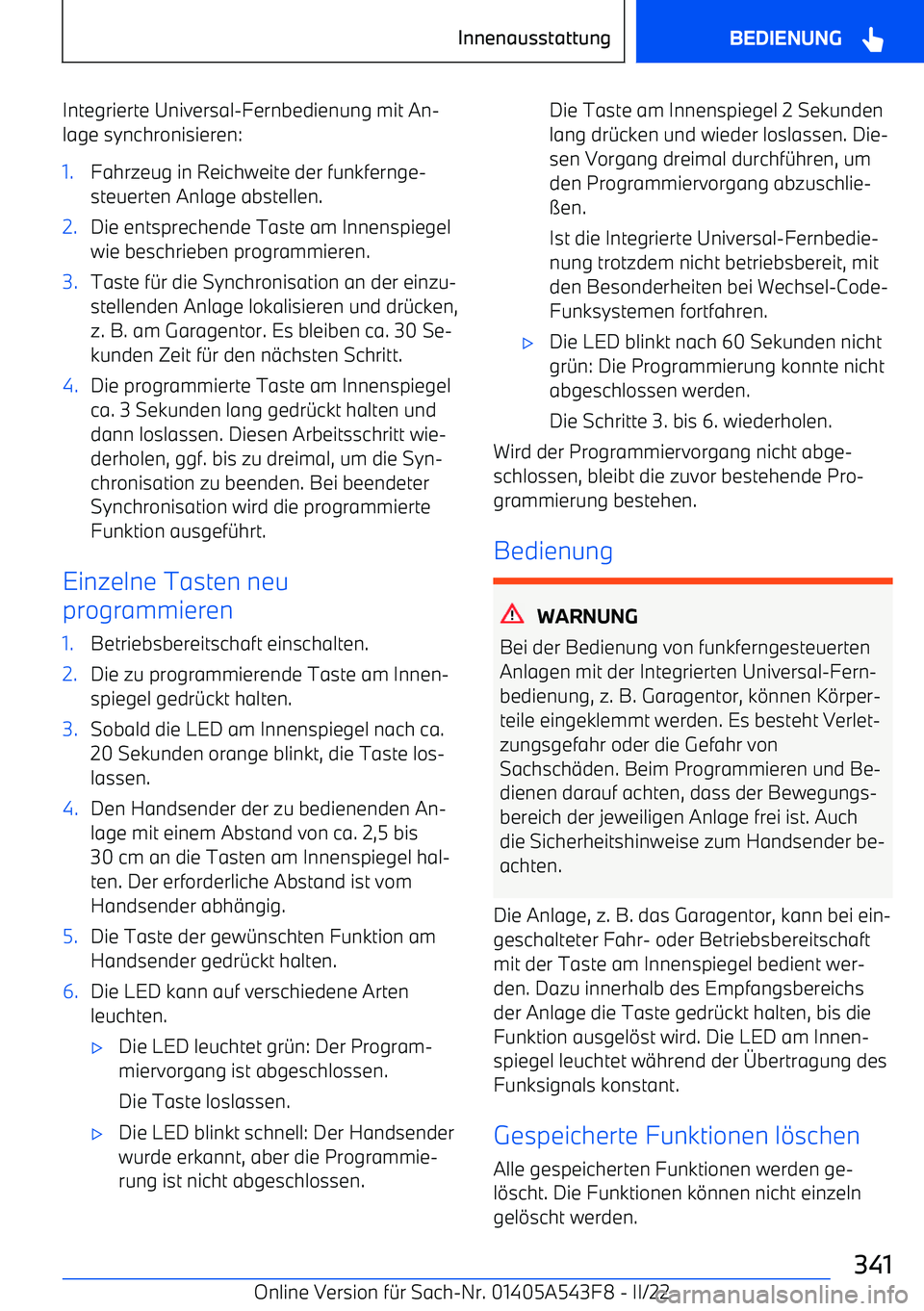 BMW X5 M 2022  Betriebsanleitungen (in German) Integrierte Universal