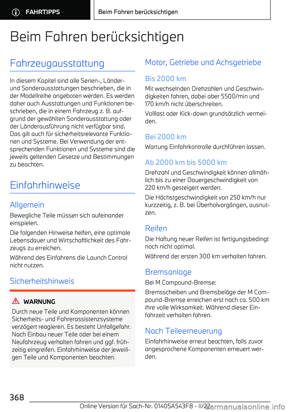 BMW X5 M 2022  Betriebsanleitungen (in German) Beim Fahren ber