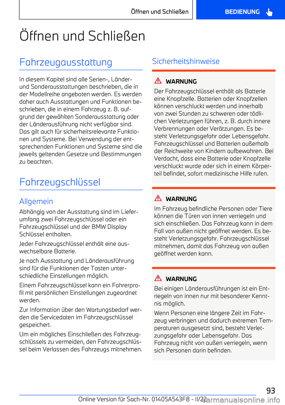 BMW X5 M 2022  Betriebsanleitungen (in German) 